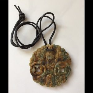 Carved stone necklace